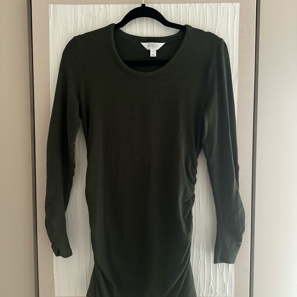 Market & Spruce Olive Long Sleeve Maternity Top
